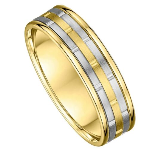 6.5mm Two Tone Gold Wedding Ring | 165B01